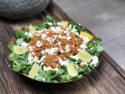 couscous salade met aubergine en harissa
