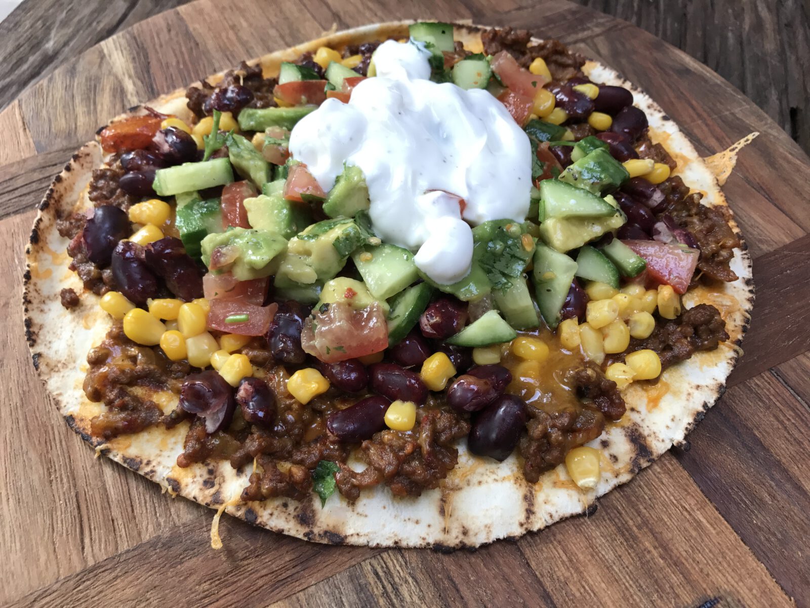 Tostada's met kruidig gehakt