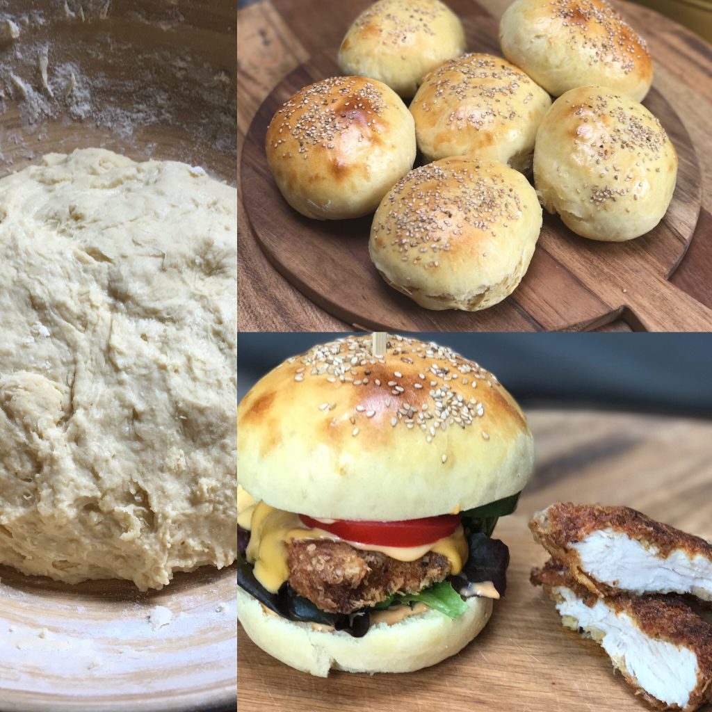 Krokante kipburger met pittige sriracha mayonaise