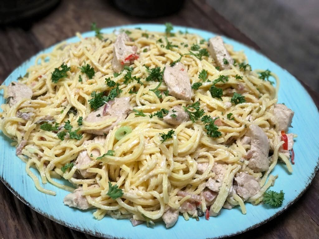 pasta met citroenkip in een romige saus