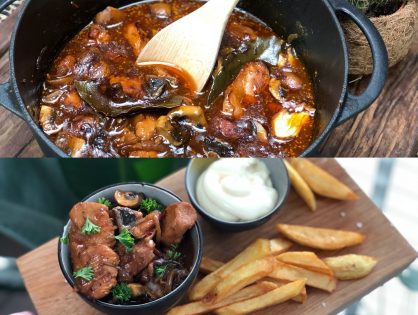 kip in bier gestoofd