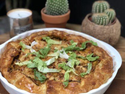 hartige taart met andijvie