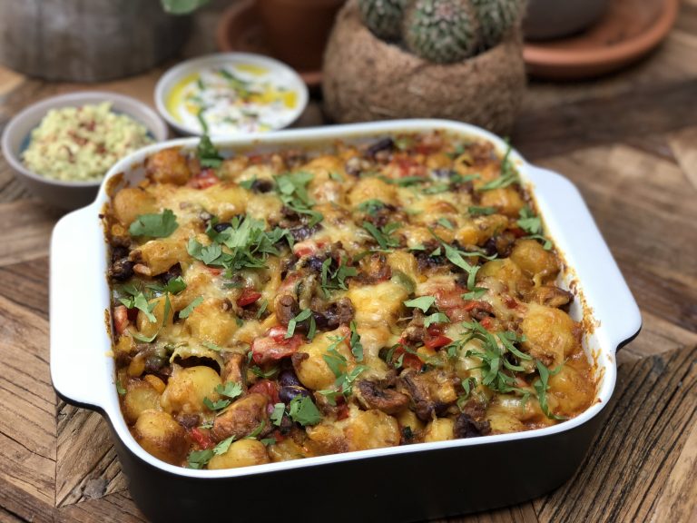 Mexicaanse krieltjes ovenschotel