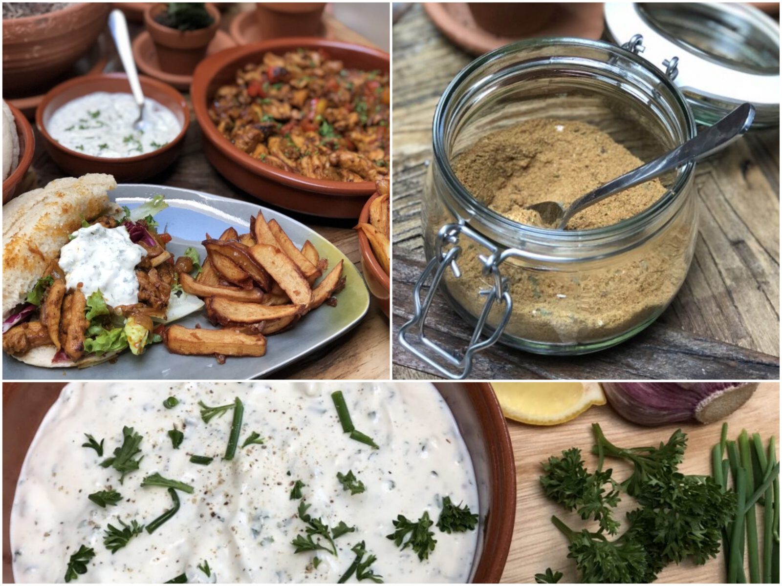 Zelf kipshoarma maken met zelfgemaakte knoflooksaus