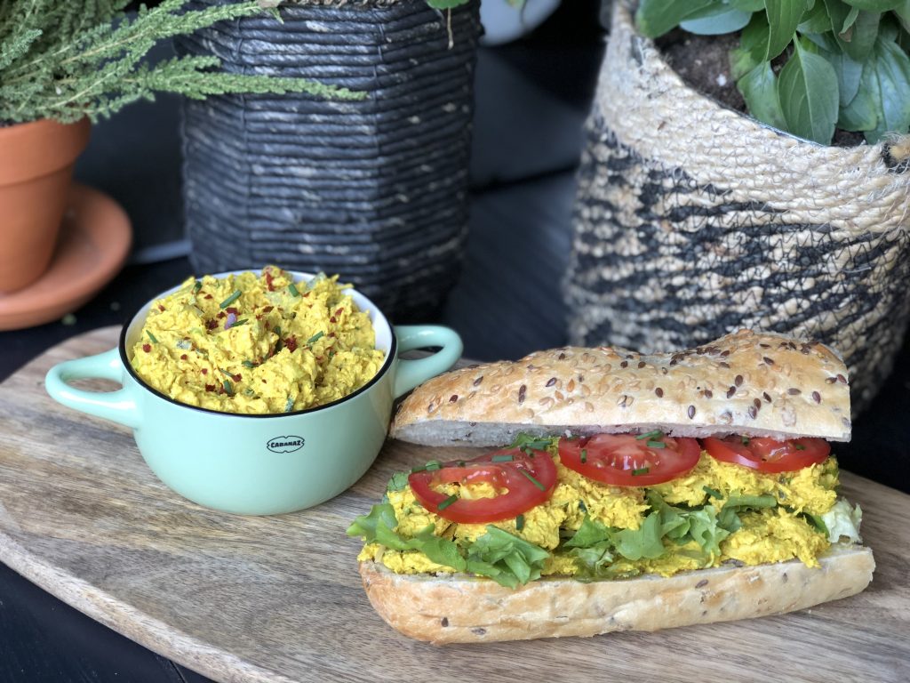 recept zelf kip kerrie salade maken voor op brood
