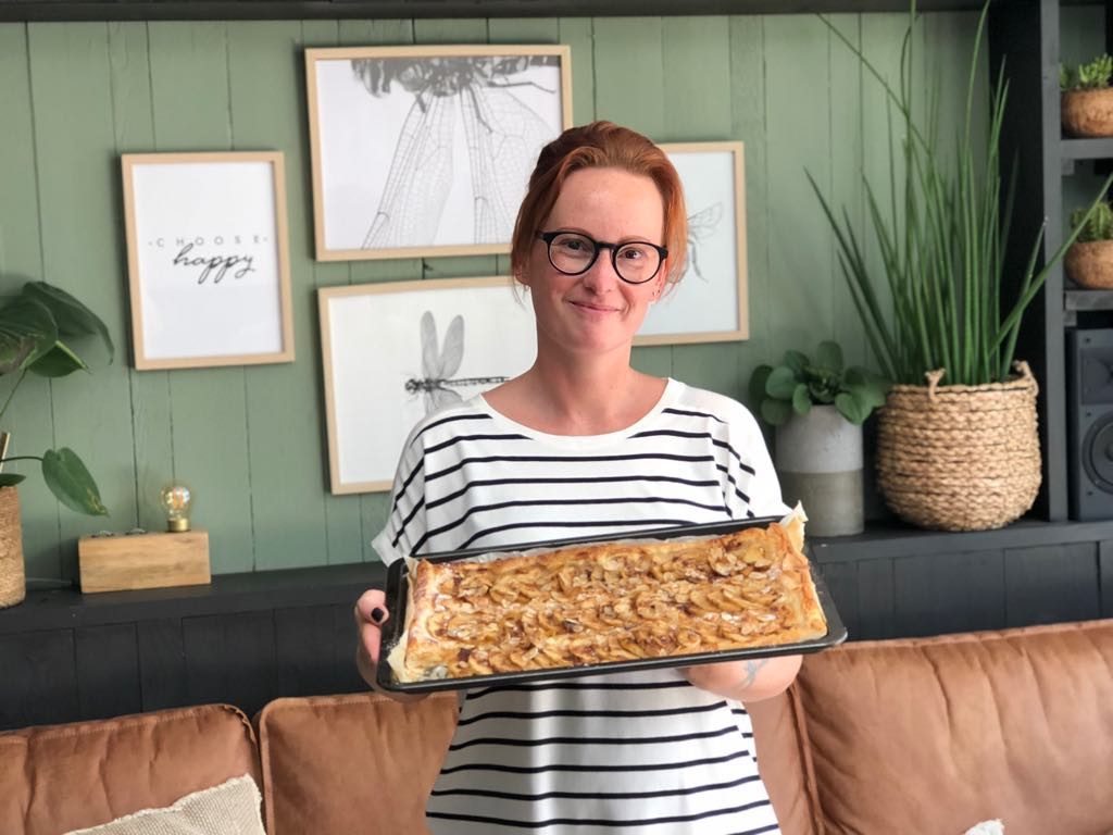 recept plaattaart met appel, peer en amandelspijs