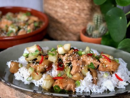 Chinese kip met rijst en paksoi: zoet en pittig!