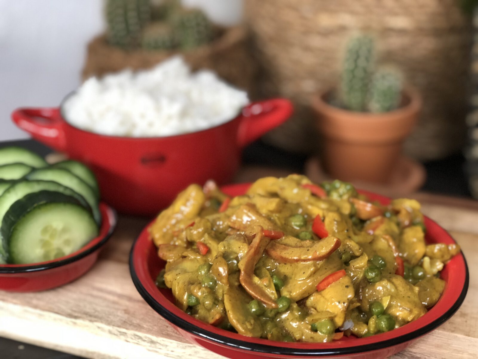 kip kerrie maken met rijst: pittig!