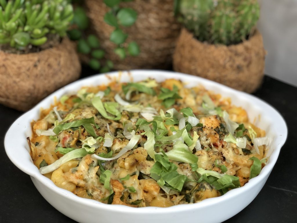 recept ovenschotel met krieltjes, Boursin, andijvie en kip