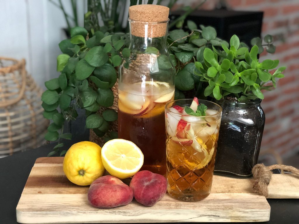 recept zelf perzik ijsthee maken met citroen