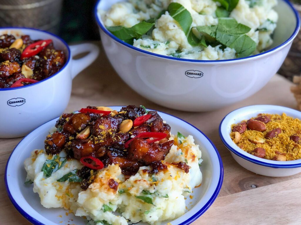 paksoi stamppot met Indische spekjes