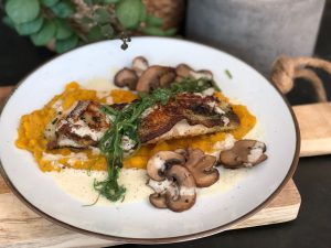 Roodbaarsfilet met pomoenpuree