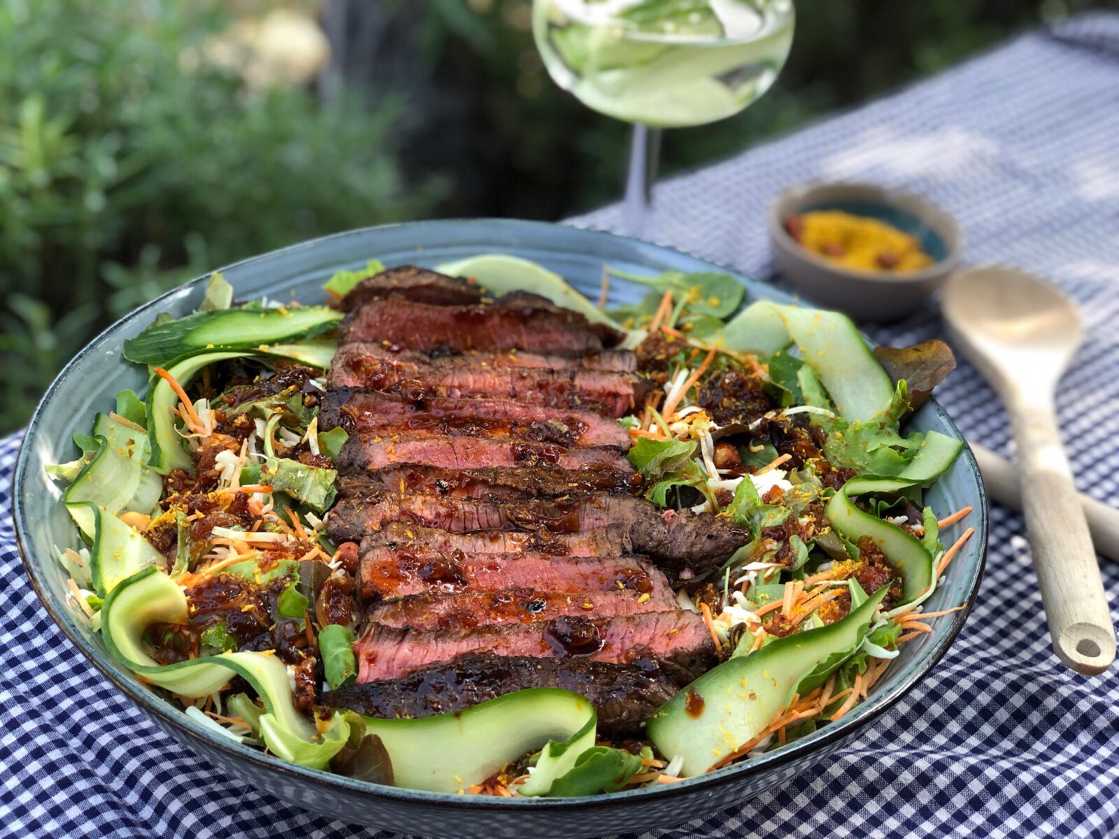 Biefstuk salade met Aziatische dressing