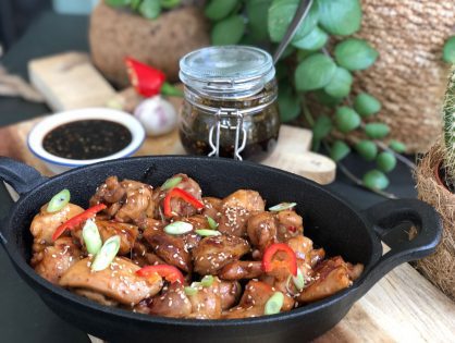 kip in zelfgemaakte teriyakisaus