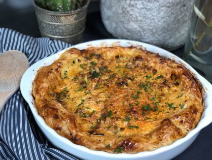 hartige taart met prei en gehakt