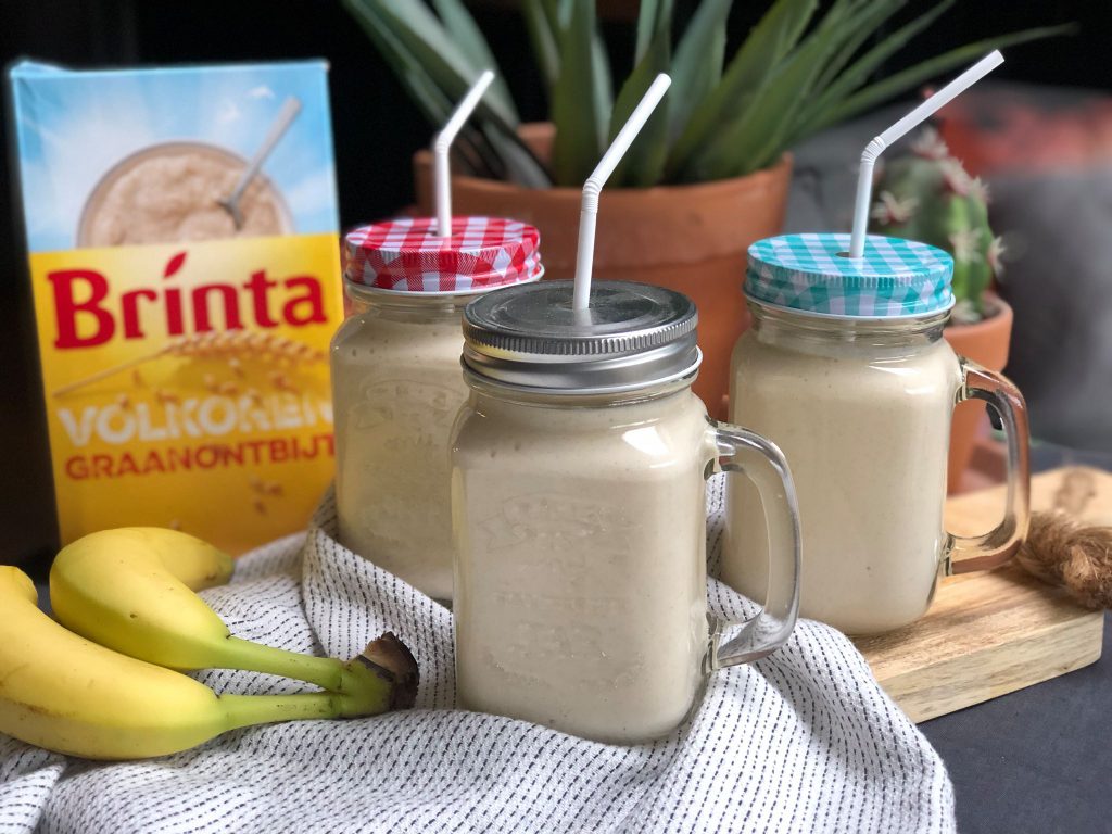 smoothie met banaan en perzik