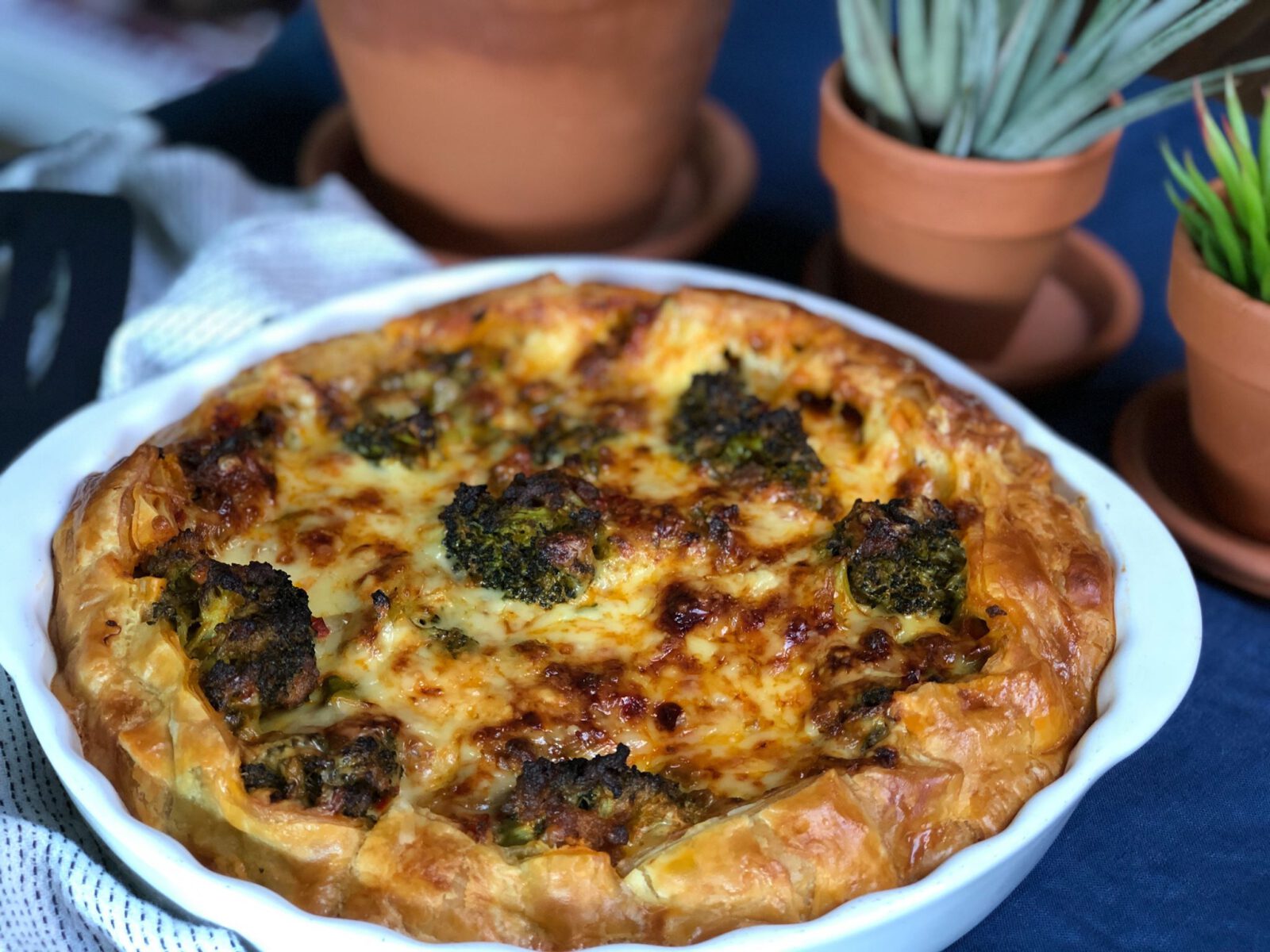 hartige broccoli taart met paprika