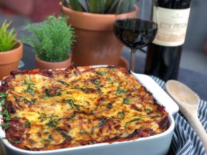 vegetarische groentelasagne met aubergine en courgette