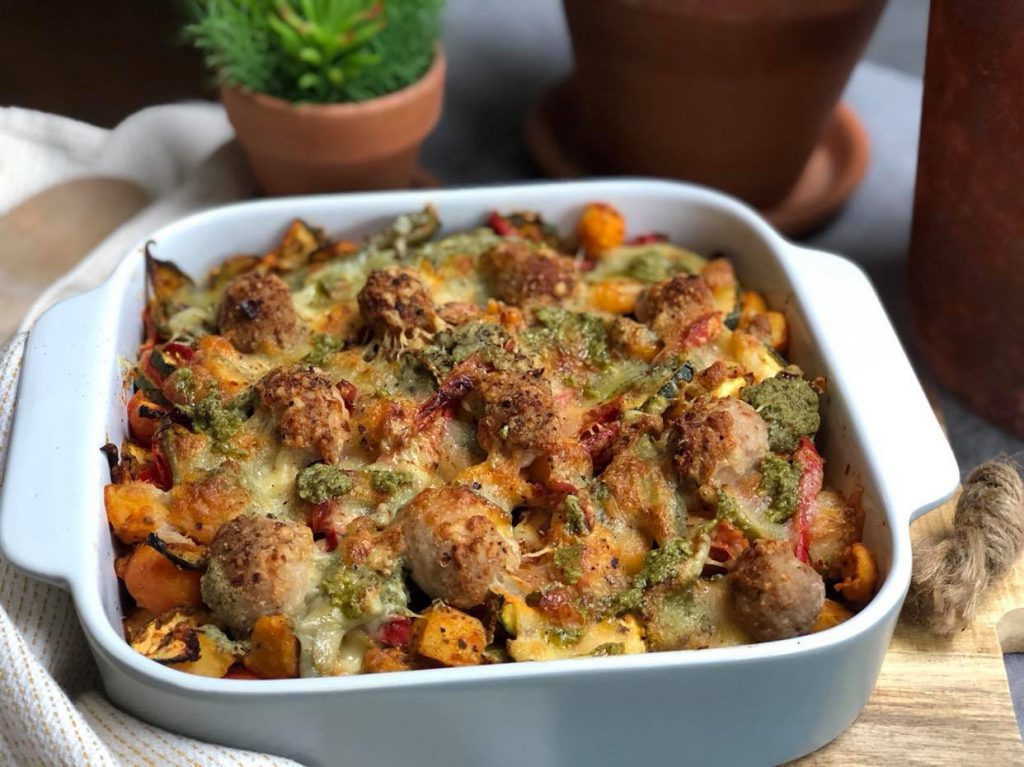 Italiaanse ovenschotel met krieltjes en pesto