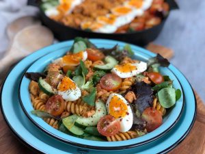 pastasalade met spekjes
