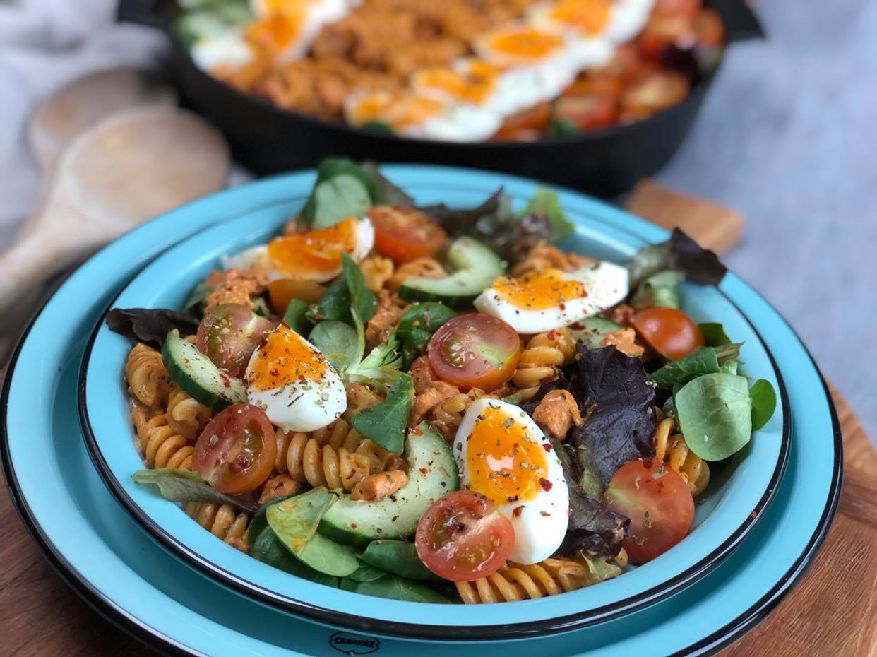 pastasalade met spekjes