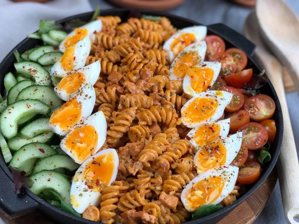 pastasalade met spekjes
