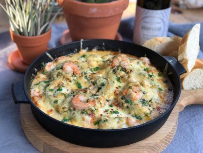 Italiaanse vis stoof met kabeljauw en garnalen