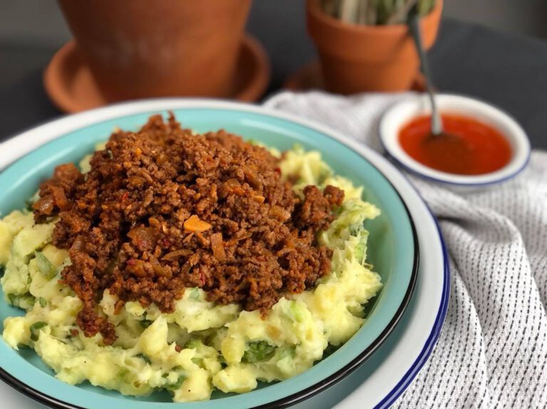 andijviestamppot met pittig gehakt in ketjap