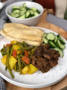 Kousenband met aardappelen en masala kruiden