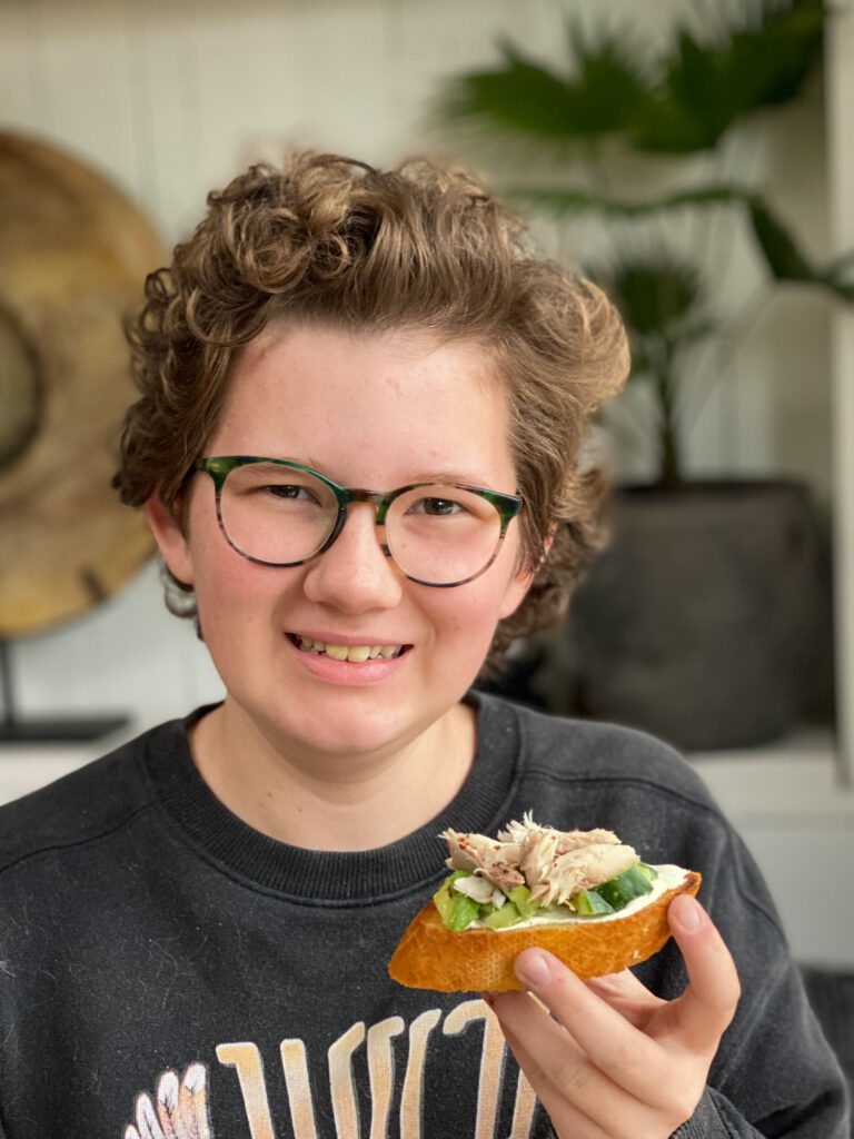 beaudine vind bruschetta's echt super lekker