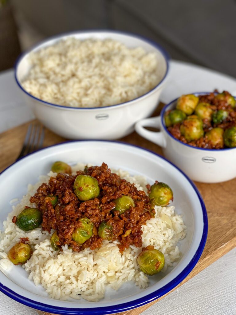 spruitjes in ketjap met rijst