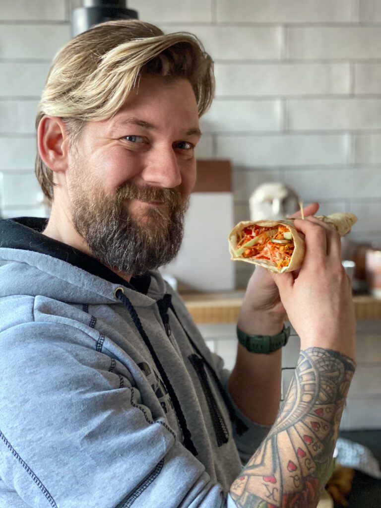 wraps met pittige pulled chicken