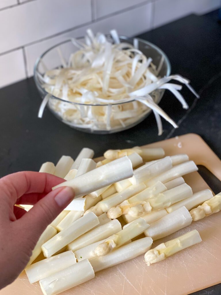 witte asperges schillen