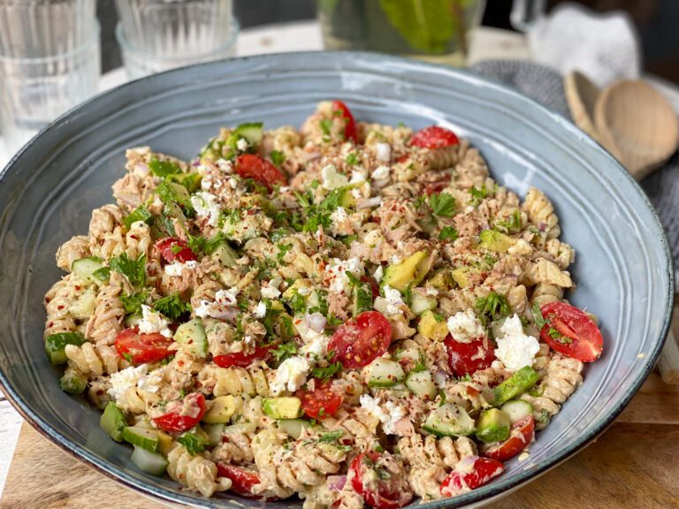 pastasalade met tonijn en feta