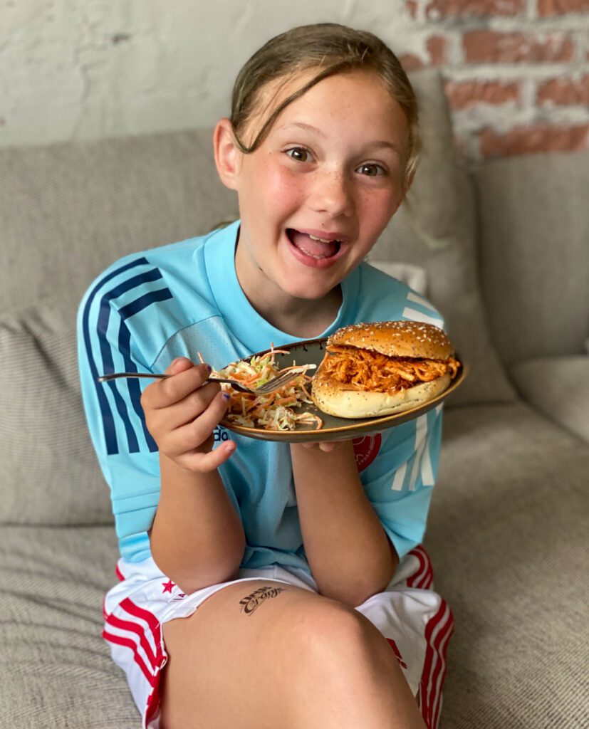 broodje pulled chicken met bbq saus