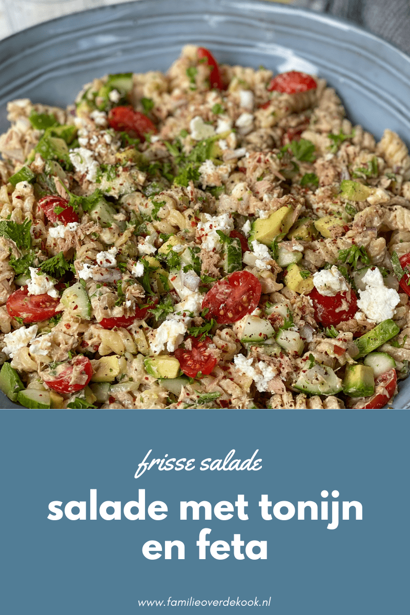 pastasalade met tonijn en feta