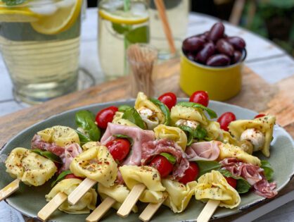 Italiaanse tortellini spiesjes