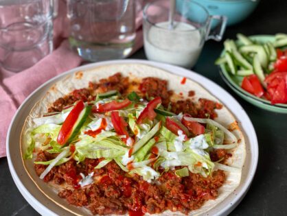 vegetarische Turkse pizza wraps