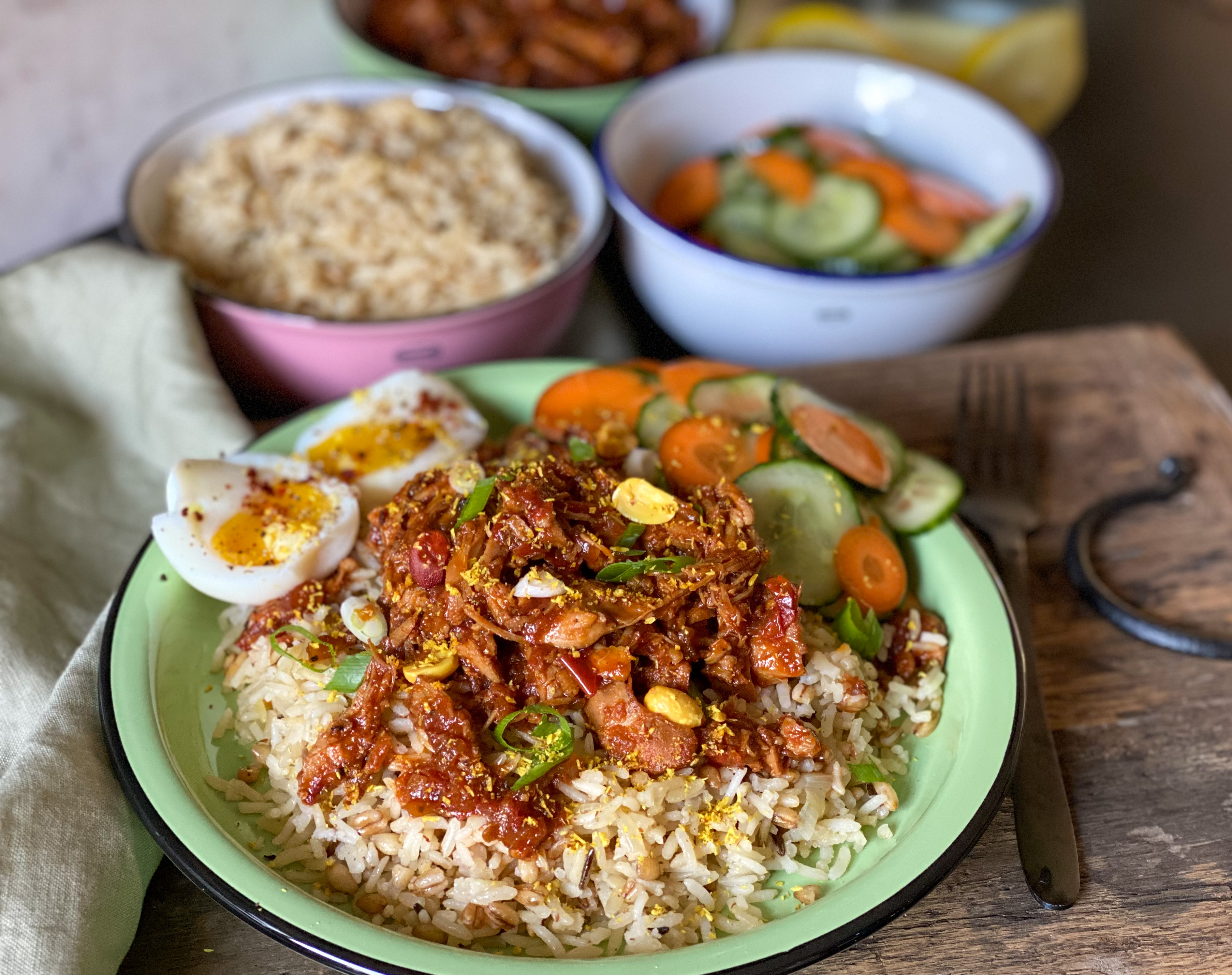 pulled chicken ofwel kip in ketjap saus