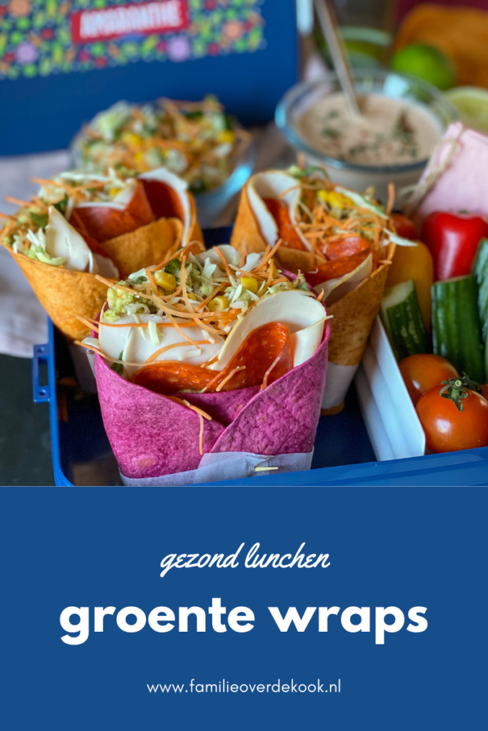gezond lunchen met groente wraps