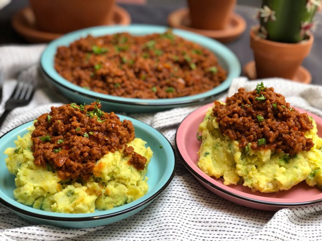 spruitjes stamppot met pittig gehakt 