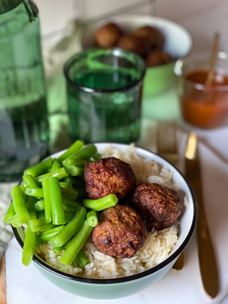 rijst met gehaktballetjes 