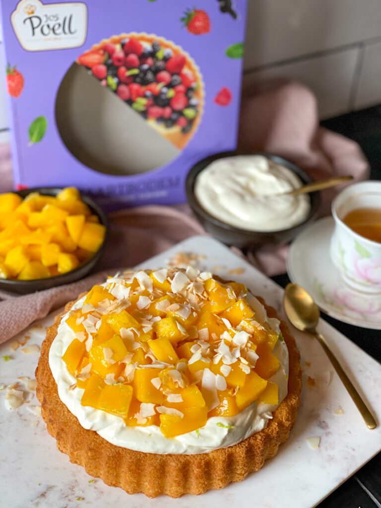 simpel taartje met mango en kokos