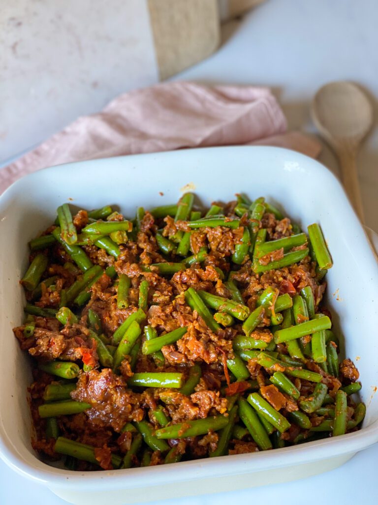 sperziebonen met gehakt