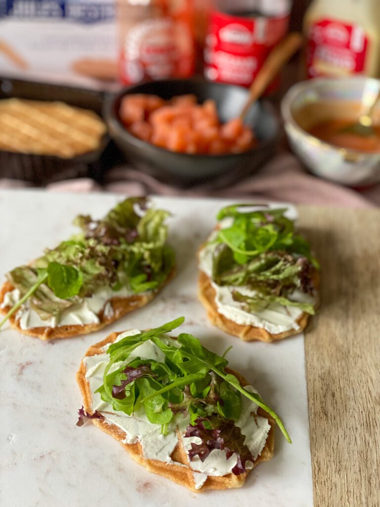 zoete wafeltjes met roomkaas