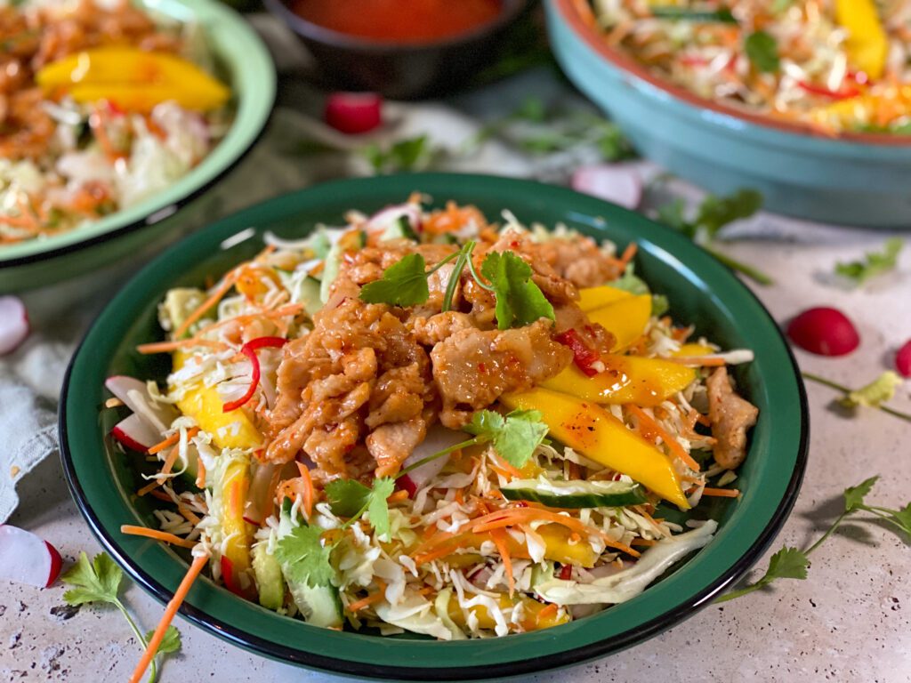 mango salade met chilisaus vega kip