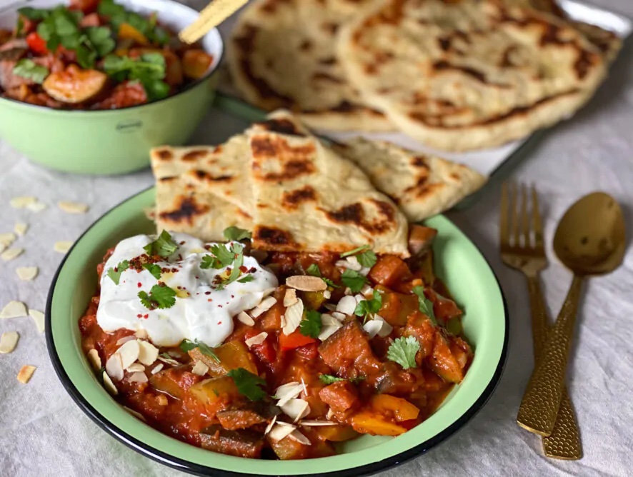 vegetarische stoof met aubergine 