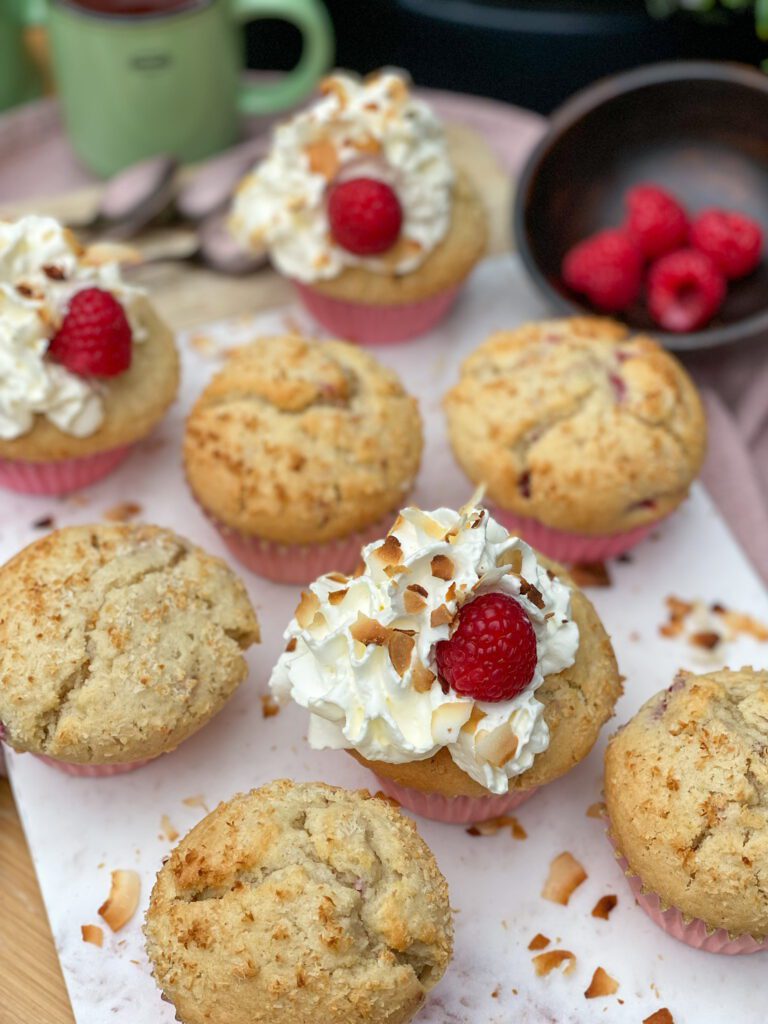 muffins met frambozen en kokos 
