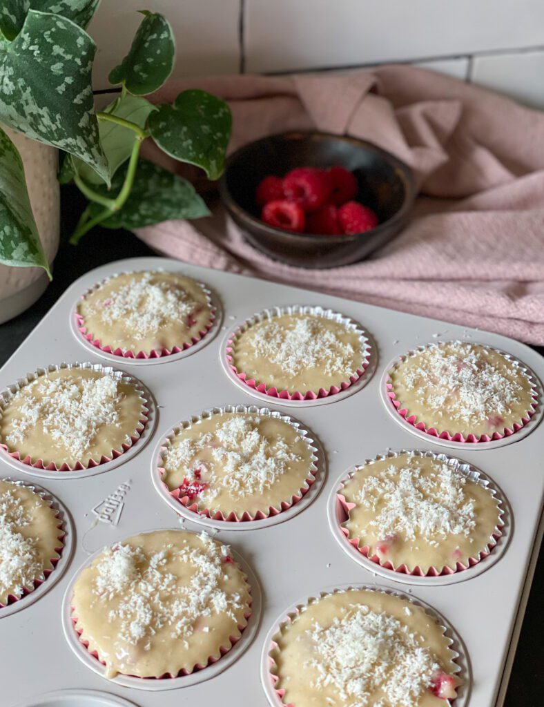 beslag muffin met frambozen 