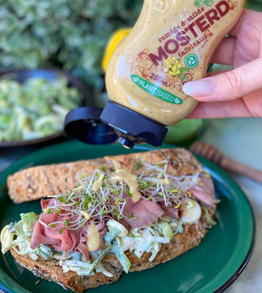 broodje rosbief met prei salade 